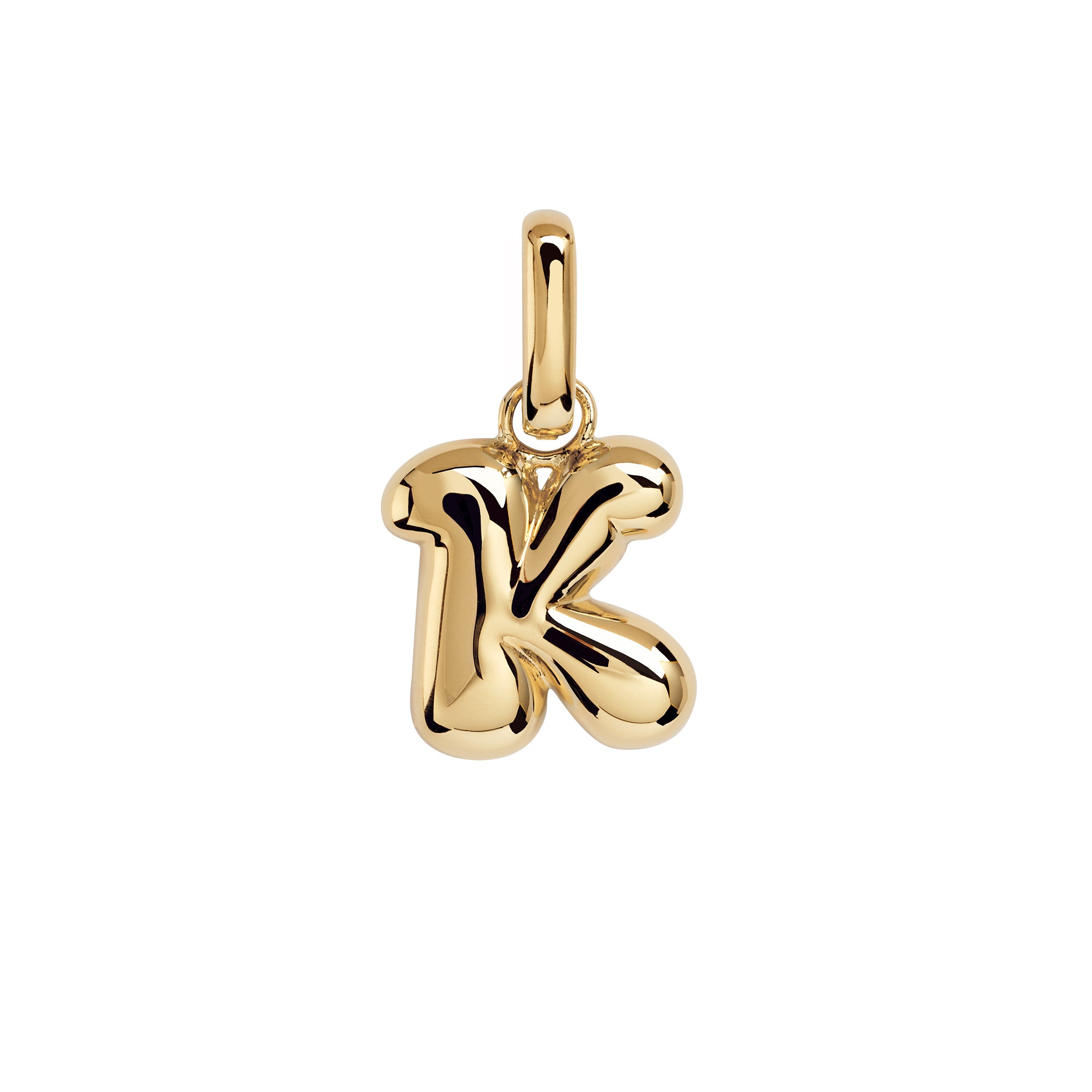 Puffer Letter Charm vedhæng - forgyldt